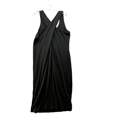 Old Navy Tank Dress Womens M Black Sleeveless Midi Linen Blend Crossback |  eBay