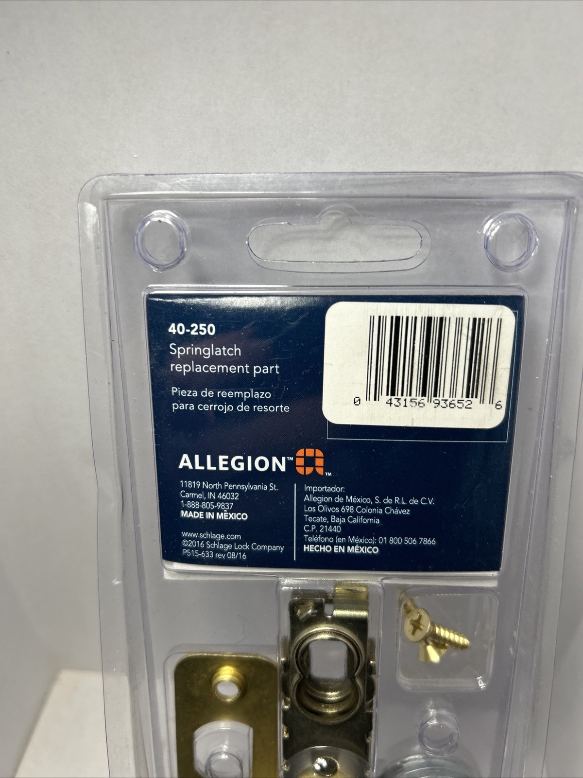 SCHLAGE Lock CO 40250 605 Triple Option Triple Option Spring Interior