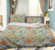 3D Animal Bird Floral Tree Green Quilt Cover Set Duvet Cover Bedding Pillowcases