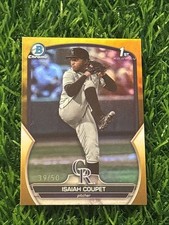 2023 Bowman Chrome Isaiah Coupet 1st Gold Refractor /50 #BDC-37 Colorado Rockies