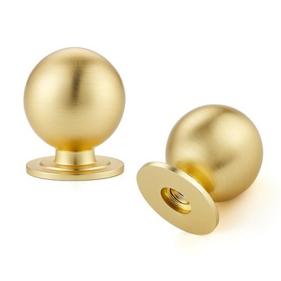 12 Pack Brushed Brass Cabinet Knobs, Round Dresser Knobs, Ball Kitchen Cabine...