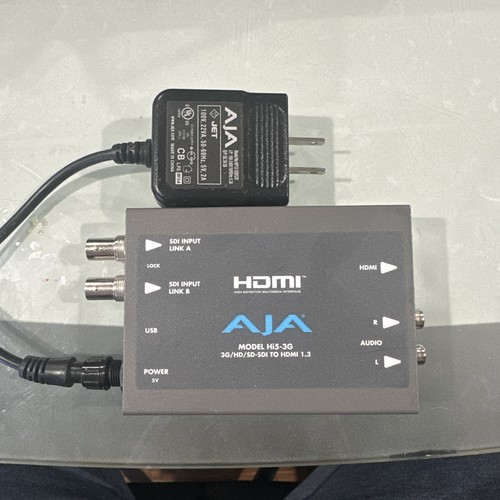 AJA Hi5-3G 3G/HD/SD-SDI to HDMI 1.3 Mini Converter + Power Supply
