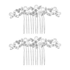 2 Pcs Wedding Hair Comb Clip Elegant Accessory Bridal Headdress for Brides