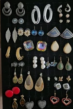 Vintage Now Earrings Lot Napier Monet Avon Rhinestone QUALITY 26 Pairs Pierced 