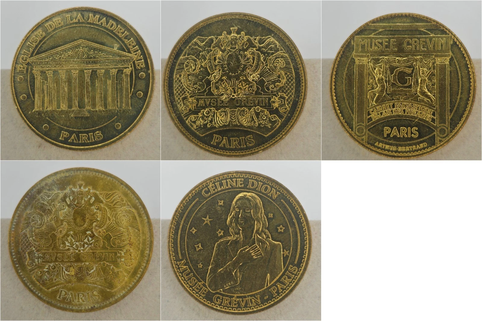 Paris Madeleine Musée Grévin - Lot Jetons Médailles Monnaie de Paris