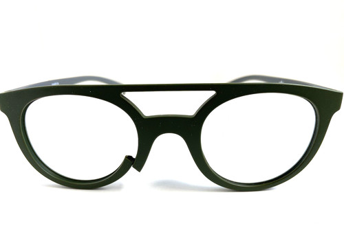 ADIDAS  AOR003O.030.030 48mm Green Round Men's Eyeglasses Frame 48-24-140 BRKN