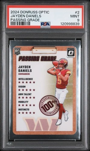 2024 PANINI DONRUSS OPTIC PASSING GRADE #2 JAYDEN DANIELS ROOKIE RC PSA 9