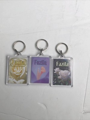 3 x Personalisierter Schlüsselanhänger Fazila mit Bedeutung Islamisch Muslim Acryl B27 Geschenk