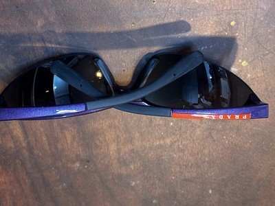 Prada SPS04A Purple Wrap Shield Sport Sunglasses 7AD-9A1 Authentic