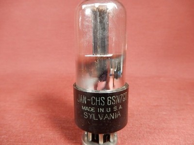 Sylvania JAN CHS 6SN7GT Black Plate Vacuum Tube 2 Hole Bad Boy 103/115% Gm