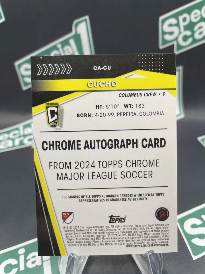 2024 Topps Chrome MLS Sapphire Edition Black /10 Cucho Hernandez #SA-CU Auto - Image 4 of 4
