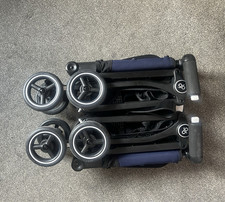 gb Pockit lightweight folding buggy/pushchair single blue & black