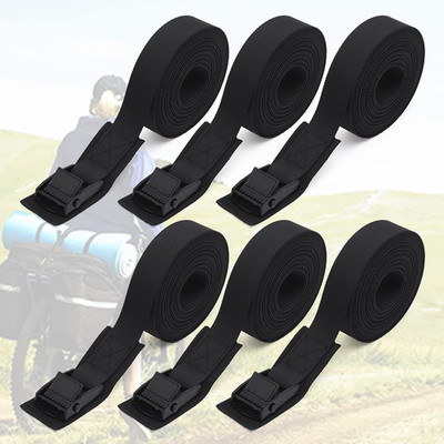 6 Pack 6.6ft Adjustable Lashing Straps - 550lbs Tie Down for Cargo & Luggage