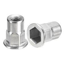 60pcs M6 Half Hex Body Rivet Nuts 304 Stainless Steel Threaded Insert Nuts