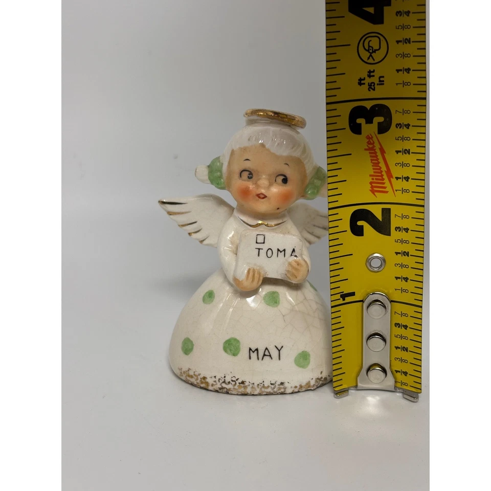 Vestido Vintage Norcrest Angel "MAY" Niña con Halo Verde Lunares #167 LEER Foto 2 de 4