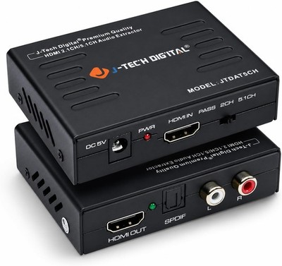 J-Tech Digital Premium Quality 4k HDMI to HDMI + Audio (SPDIF + RCA Stereo) A...