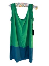 NWT Thakoon for Target Large Colorblock Shift Dress Summer Travel Green Blue