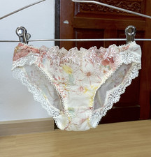 Vintage WACOAL Sheer Polyester Panty Brief Sz.5 Light Brown Floral Lace Bikini