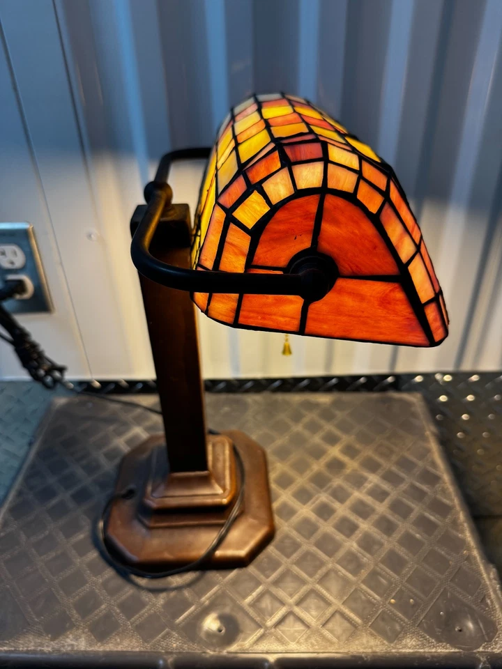 Elegant Tiffany Bankers Desk Lamp,Baroque Stained Glass Piano Light - Image 4 of 4