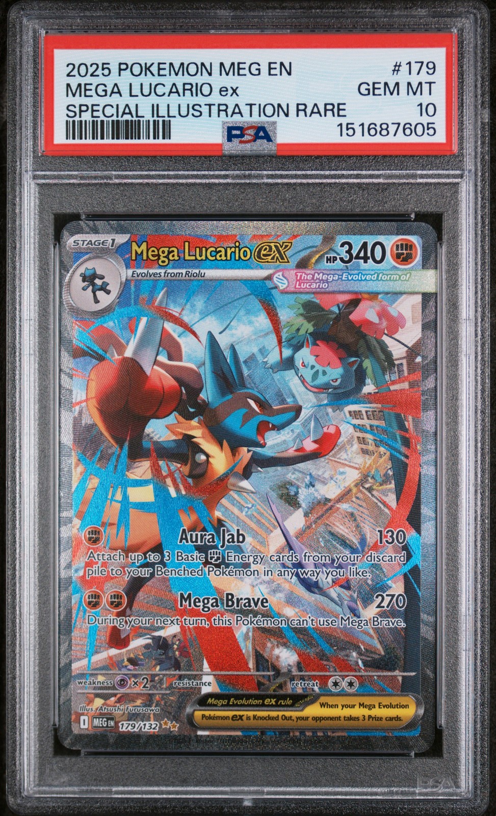 2025 POKEMON MEG EN-MEGA EVOLUTION #179 MEGA LUCARIO EX PSA 10