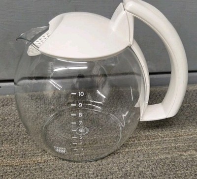 Krups Replacement Coffee Maker Carafe   10 cup -White   Round Body-Crystal Arome