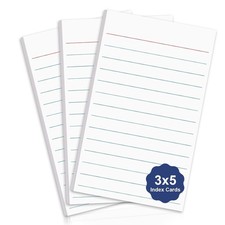 60 Pack White Thick Lined Vertical Ruled 3x5 Index Card Set Lined Index Cards