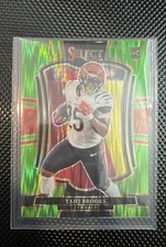 2025  Select - Premier Level Tahj Brooks #158 Neon Green Shock Prizm /699 (RC)
