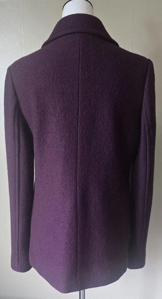Chaqueta para mujer Lands’ End mezcla de lana talla 12 envejecido vino púrpura borgoña Foto 4 de 4