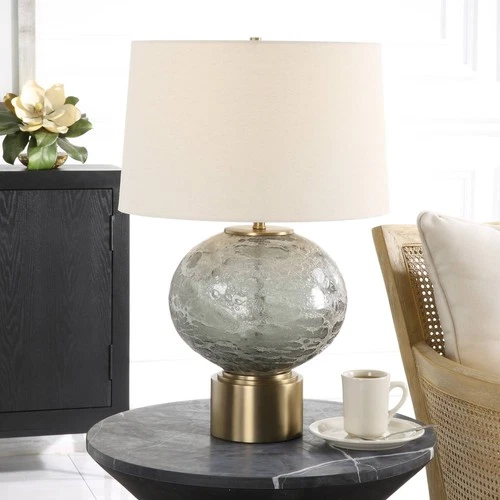 Uttermost Lunia 25" High Smoky Gray Art Glass Table Lamp - Picture 1 of 6
