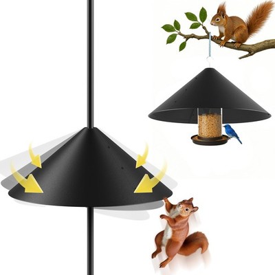 19 Inch Metal Squirrel Baffle for Bird Feeder Pole, Proof Black 