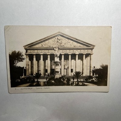 1930 VTG RPPC Teatro Colon Guatemala City Theater Monument Real Photo Antique