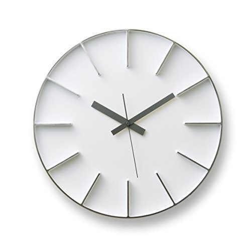 Lemnos Edge Clock White AZ-0115 WH Настенные часы Япония 50490₽