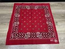 Vintage All Cotton Red Biker Bandana Crafted With Pride In USA
