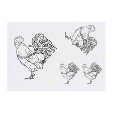 4 x 'Rooster' Temporary Tattoos / Transfers TO00033121 