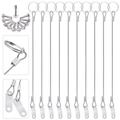 Glarks 20Pcs 11 Inches Lanyard Cable Set Including 10Pcs 304 Stainless Steel Saf