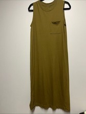 Everlane Olive Green Sleeveless Midi Tank Dress
