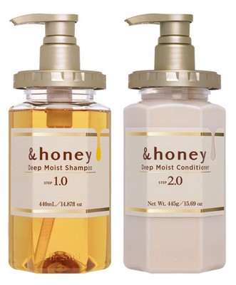 &honey Deep Moist Hair Shampoo & Treatment Set Step 1.0 & 2.0, 440+445ml