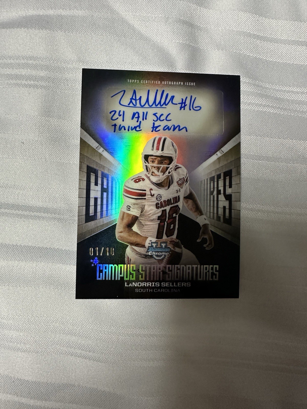 2025 Bowman U Chrome LaNorris Sellers Campus Star Black Refractor Auto 01/10