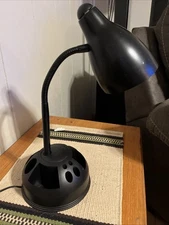 Aspen Creative 40041, High Modern Metal Desk Lamp with organizer Black