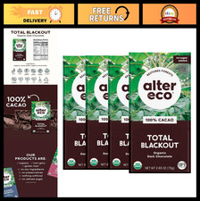 Organic Dark Chocolate Bars - Pure Cocoa, Fair Trade, Non-GMO, Gluten Free (4-Pa