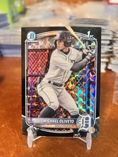 2025 BOWMAN CHROME DRAFT MICHAEL OLIVETO  1ST BLACK GEOMETRIC REFRACTOR /10🔥