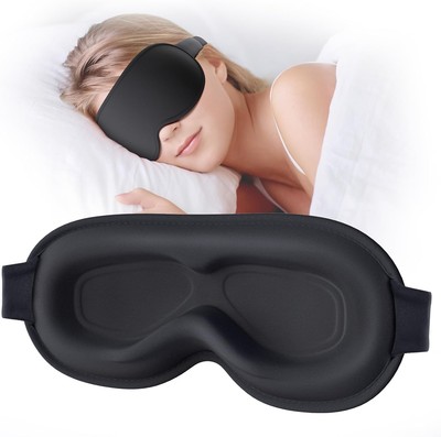Sleep Mask, EVA BELLE Eye Mask for Men Women, Zero Black (Regular) 