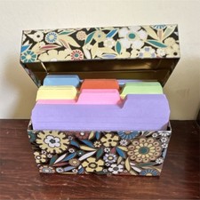 Decorative Floral Box with Multicolor Page Marker Index Cards