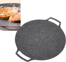 Piastra Rotonda per Barbecue in Ghisa Antiaderente 33 Cm Accessorio Grill Gas Es