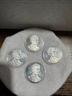 1970 Abraham Lincoln  1 Troy oz Marked Sterling Serial # Petersburg Il Set Of 4