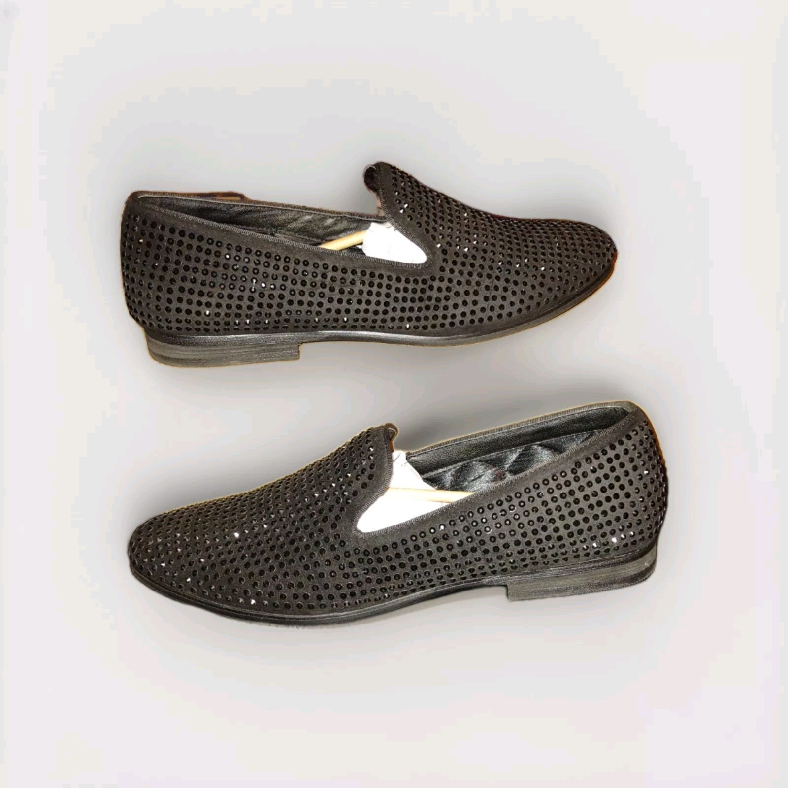 SAOLA Scarpe eleganti Steve Madden Caviar strass slip on taglia 12 nere con scatola