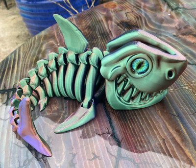 Articulating Shark  Skeleton 3D Printed Toy Hobbie Gift Fidget Toy  13'' Long 
