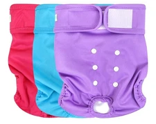 wegreeco Washable Reusable Premium Female Dog Diapers Size Large 15"x17" Waist 