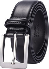 XOUXOU Men's Casual Leather Jeans Belts Classic 34 Waist 32 , Black S101 