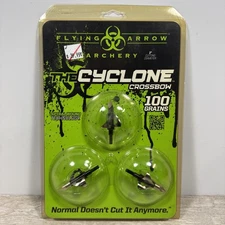 Flying Arrow Archery Cyclone Spiral Broadhead 100 GR 3-PK 3-Fixed Blade #C3100